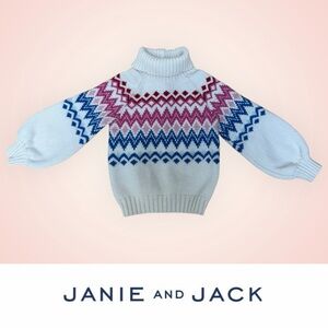 Janie and Jack Fair Isle Turtleneck Sweater, Size 2T, MSRP $62